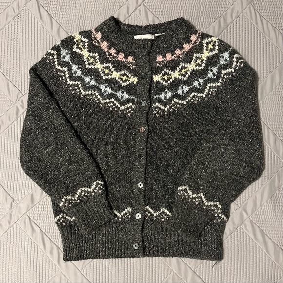 Vintage Idioms Womens Grey and Pastel Cardigan (M) - Picture 1 of 4